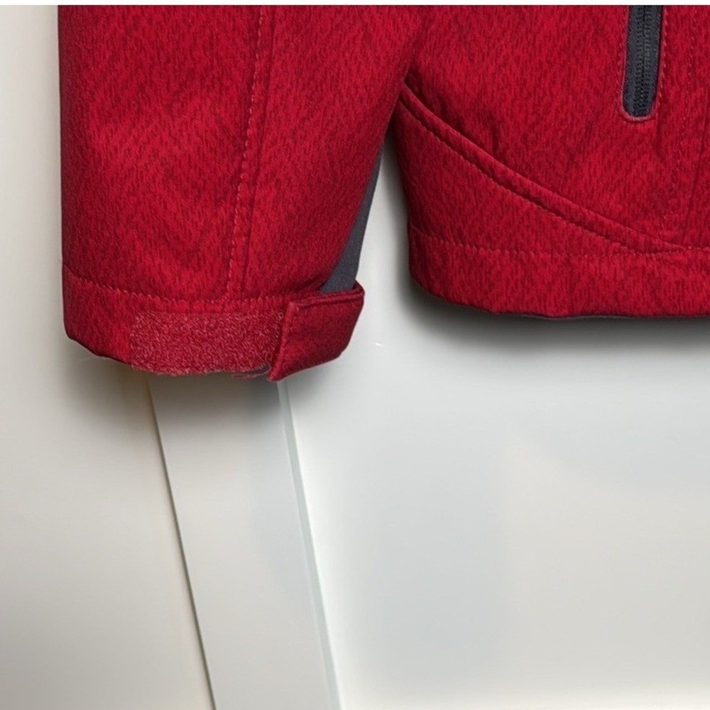 Free Country Womens Red Herringbone Softshell Hooded Jacket Size 1X - Picture 3 of 14